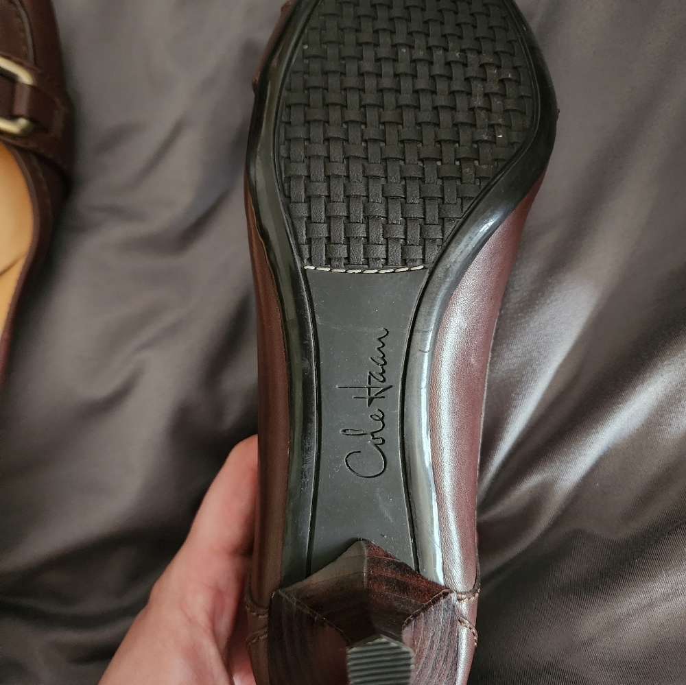 Women's Cole Haan Slip On Round  Toe Buckle Brown 6.5 - Picture 7 of 12